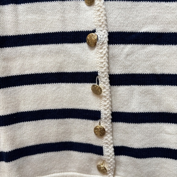 J. Crew Striped Button Down Sweater-Vest Blue/White Size M NWT - Picture 8 of 14